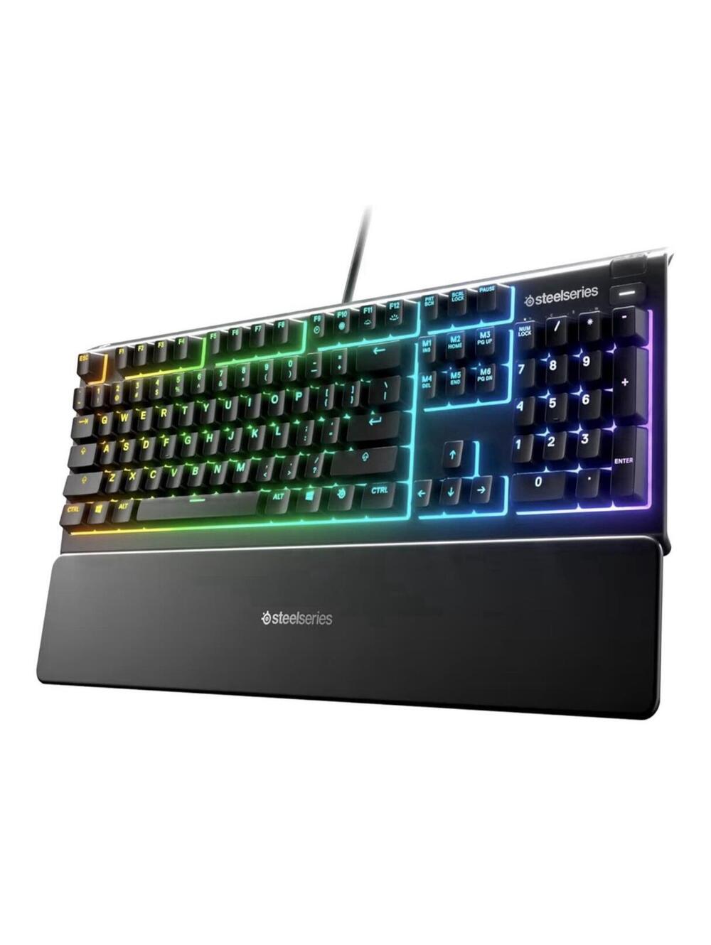 SteelSeries Apex 3 Gaming Keyboard RGB Water Resistant Magnetic Wrist Rest